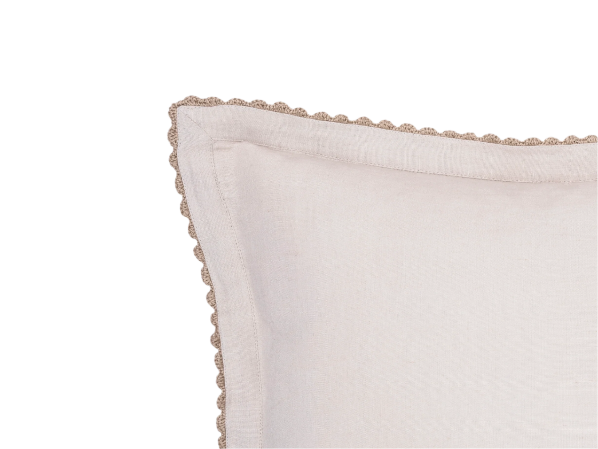 hand crocheted trim on dove pillow