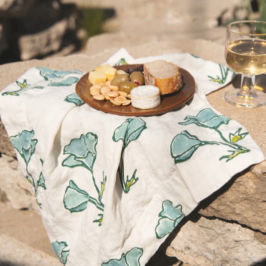 BLOCK POPPY PRINT LINEN NAPKIN
