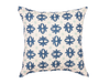 handblocked blue and white pillow