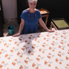 BLOCK POPPY PRINT LINEN THROW BLANKET