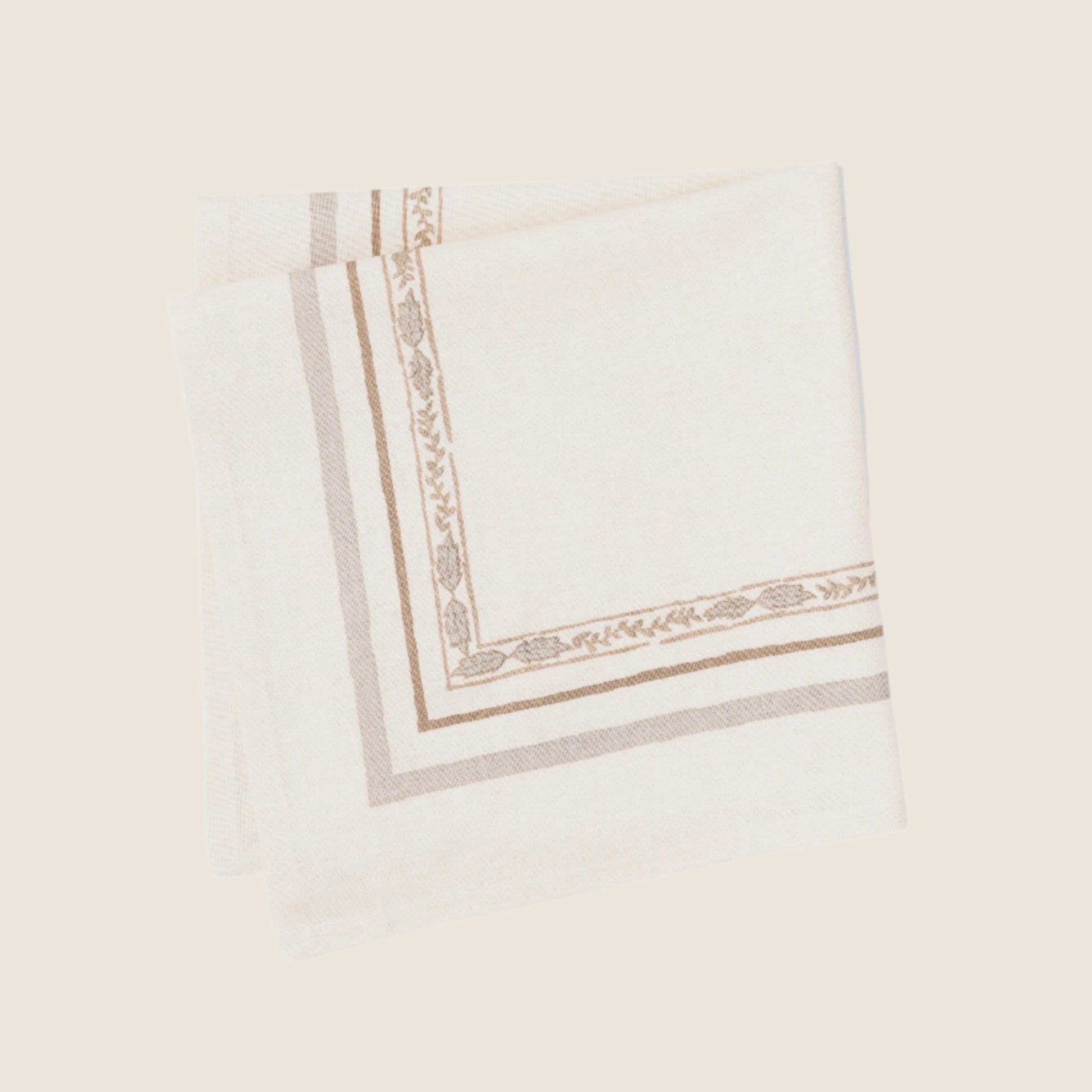 botany natural napkin on a white marble background
