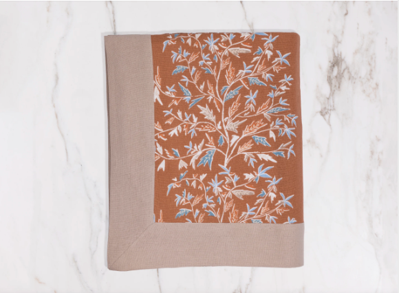 holly vine teracotta tablecloth