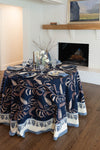 Tuileries Tablecloth Blockprinted Trim