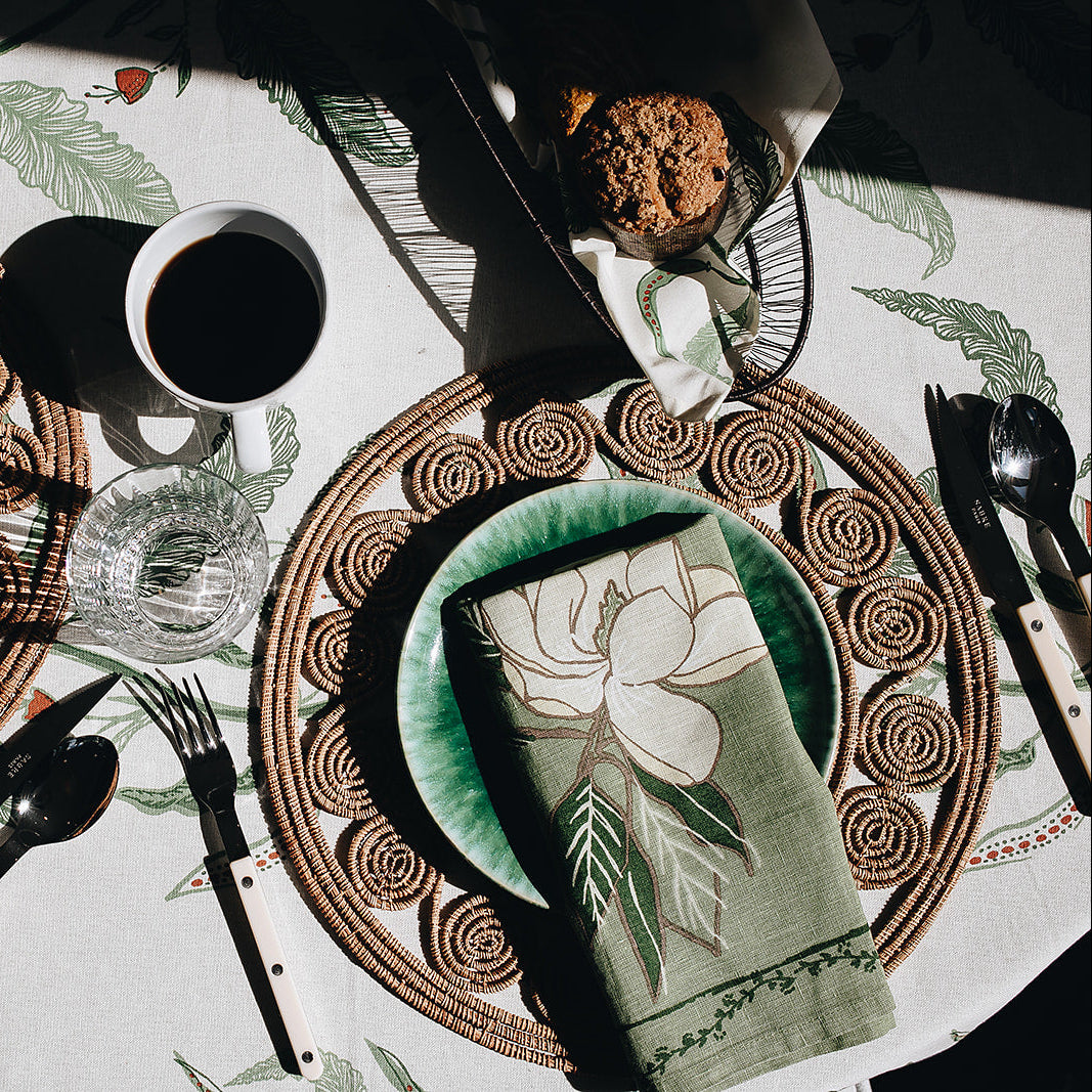 MAISON VENU Magnolia Embroidered Napkin - Thumbnail 2