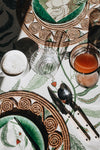 Tuileries Tablecloth Blockprinted Trim