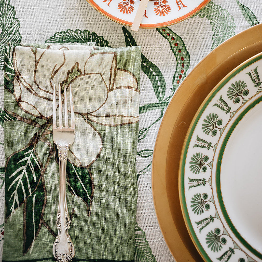 MAISON VENU Magnolia Embroidered Napkin - Thumbnail 4