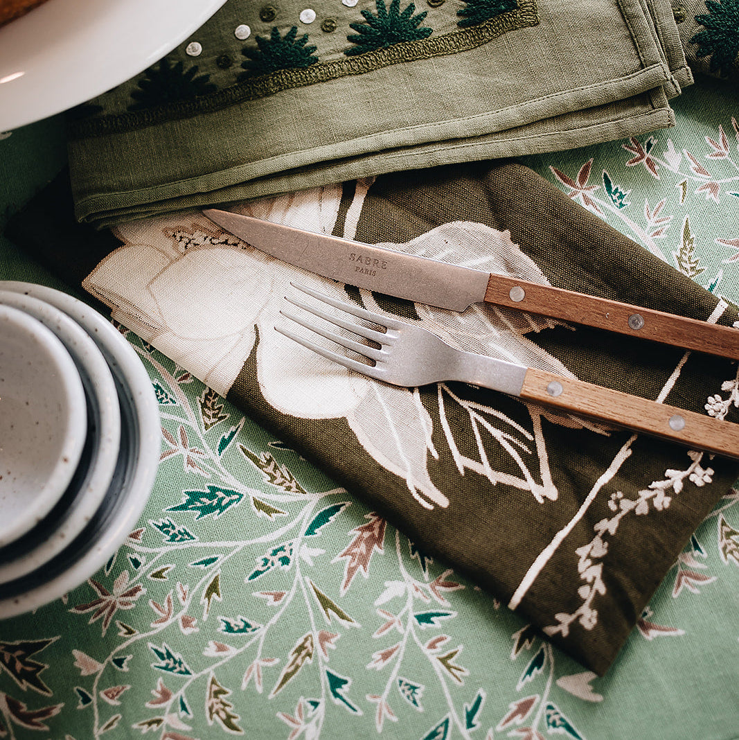 MAISON VENU Magnolia Embroidered Napkin - Thumbnail 3