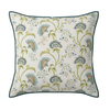 Maison Venu Beatrice Hand Block Printed Garden Decorative Pillow in Calypso Linen Cotton blend