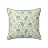 Maison Venu Beatrice Hand Block Printed Garden Decorative Pillow in Cerulean Linen Cotton blend