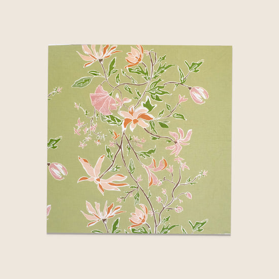 Maison Venu Camille Hand Block Printed Fabric in Peony Linen Cotton blend