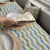 Maison Venu Celeste Hand Block Printed Napkin in Grass Linen Cotton blend