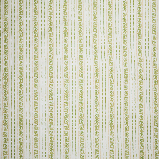 Maison Venu Elise Hand Block Printed Fabric in Herb Linen Cotton blend