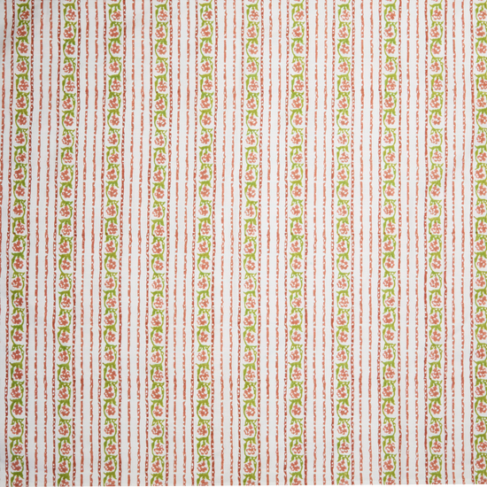Maison Venu Elise Hand Block Printed Fabric in Peony Linen Cotton blend