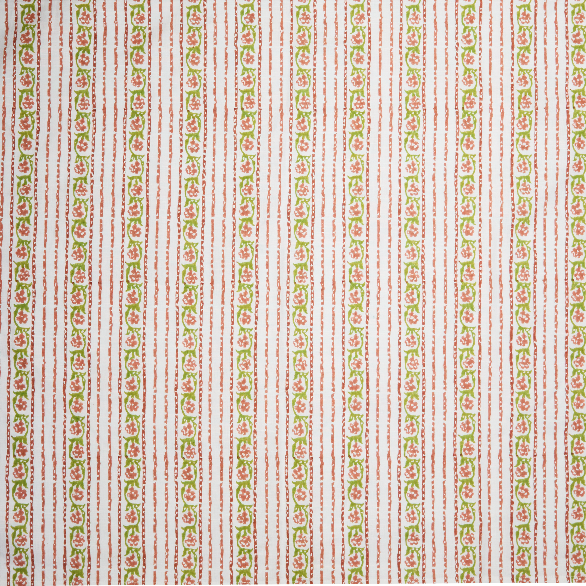 Maison Venu Elise Hand Block Printed Fabric in Peony Linen Cotton blend