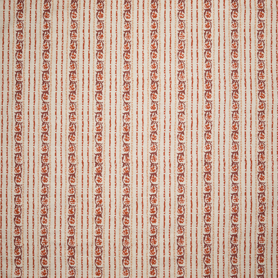 Maison Venu Elise Hand Block Printed Fabric in Spice Linen Cotton blend
