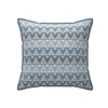 Maison Venu Ines Hand Block Printed Garden Decorative Pillow in Lapis Linen Cotton blend
