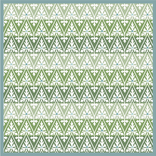 Maison Venu Ines Hand Block Printed Garden Decorative Pillow in Seafoam Linen Cotton blend