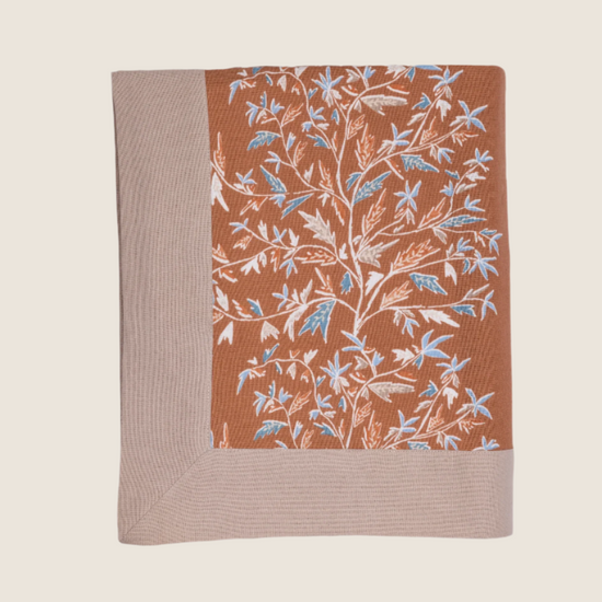 teracotta tablecloth with holly vine