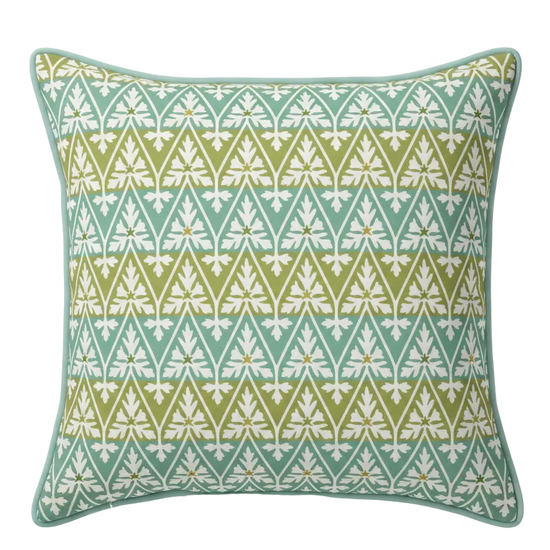 Maison Venu Ines Hand Block Printed Garden Decorative Pillow in Sungold Linen Cotton blend