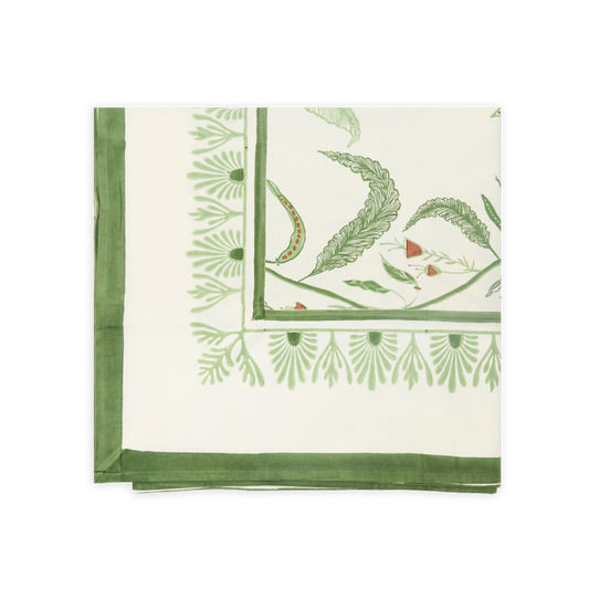 Tuileries Tablecloth Blockprinted Trim