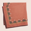 Maison Venu Starburst Hand Block Printed Napkin in Terracotta Linen Cotton blend