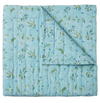 Maison Venu Marguerite Hand Block Printed  Quilt in Spa Linen Cotton blend 