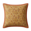 Maison Venu Marguerite Hand Block Printed Garden Decorative Pillow in Spice Linen Cotton blend