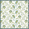 Maison Venu Beatrice Hand Block Printed Garden Decorative Pillow in Cerulean Linen Cotton blend
