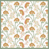 Maison Venu Beatrice Hand Block Printed Garden Decorative Pillow in `unch Linen Cotton blend