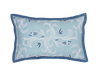 marseille cobalt pillow with contrasting blue trim against a white background