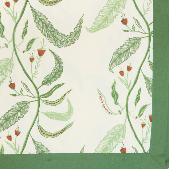 Maison Venu Tuileries
hand block-printed Tablecloth in Yuletide  colorway, linen cotton blend