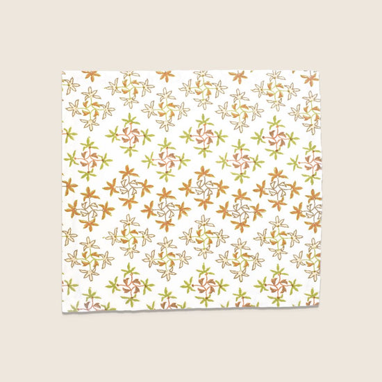 Maison Venu Celeste Hand Block Printed Napkin in Rose Garden Linen Cotton blend