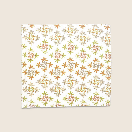 Maison Venu Celeste Hand Block Printed Napkin in Rose Garden Linen Cotton blend