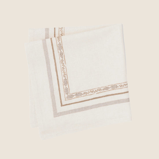 botany natural napkin on a white marble background