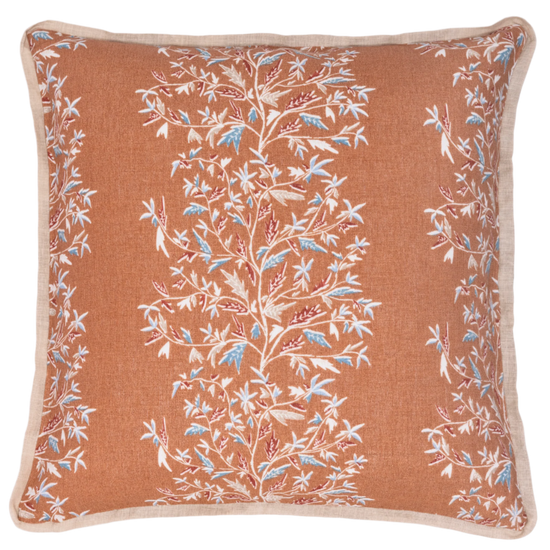 holly vine terracotta pillow