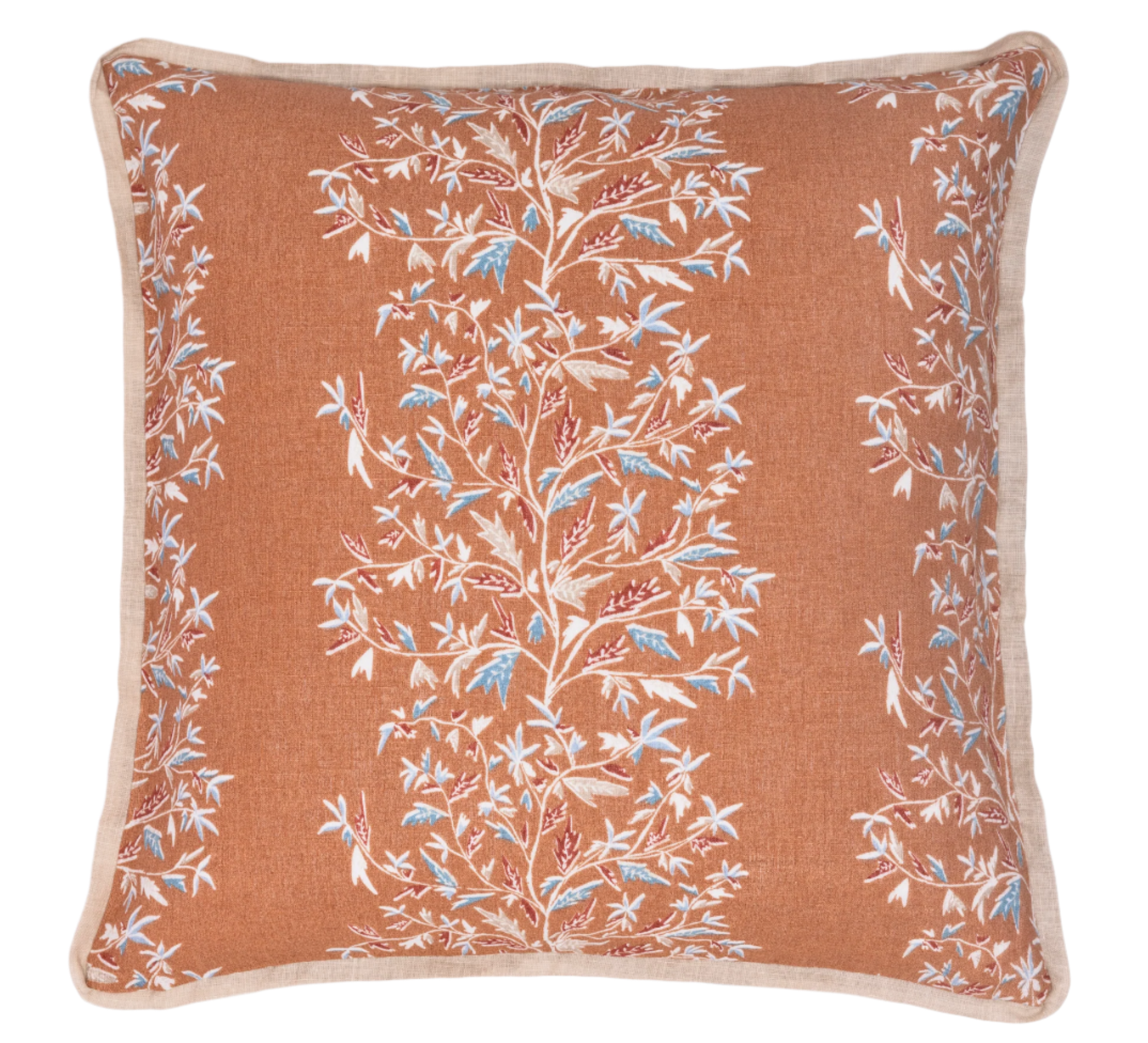 holly vine terracotta pillow