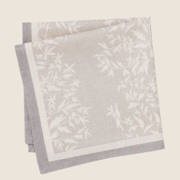 Maison Venu Primrose Hand Block Printed Napkin in Porcelain Linen Cotton blend