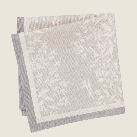 Maison Venu Primrose Hand Block Printed Napkin in Porcelain Linen Cotton blend